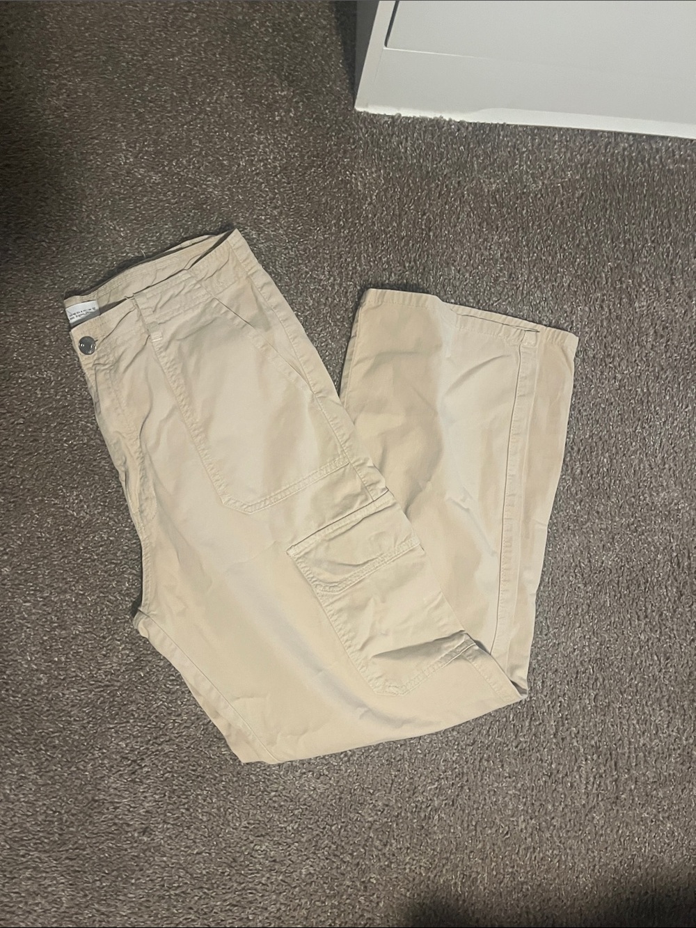 Zara Men's Light Beige Cargo Pants
